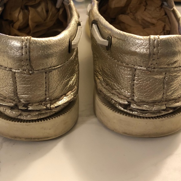 SPERRY TOP-SIDER® J.CREW METALLIC BOAT SHOES SZ 7 - Picture 6 of 8